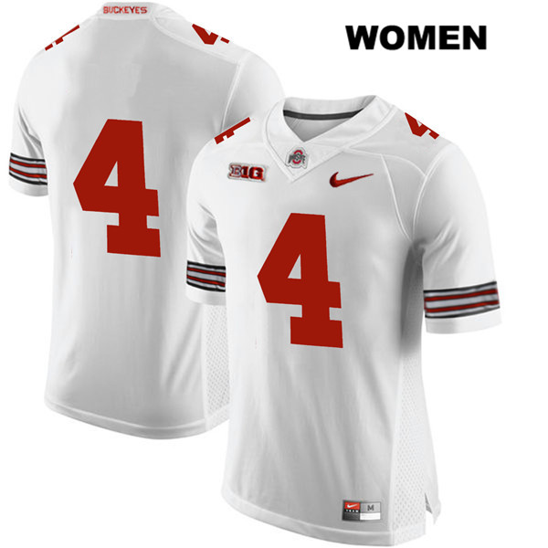 Ohio State Buckeyes Women's Jordan Fuller #4 White Authentic Nike No Name College NCAA Stitched Football Jersey UN19W41XG